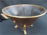 BRASS & COPPER DOUBLE HANDLED BOWL
