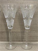 (2) Waterford Crystal Wine Glasses - One Has T