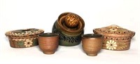 Pottery Lidded Dishes, Cups & More