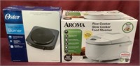 NIB Aroma 12 Cup Rice/ Slow Cooker & Oster Solid