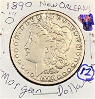 1890 O Morgan US Silver Dollar New Orleans