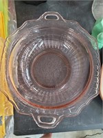 Pink depression glass bowl