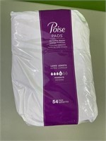 Poise pads size 4 long length - 54 pads