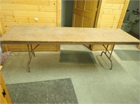 Wooden Table w/ Folding Legs-30"Wx72"L