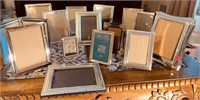 LOT OF 16 SILVER COLORED PICTURE FRAMES