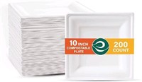 New ECO SOUL Pearl White 10 Inch Square [200-Pack]