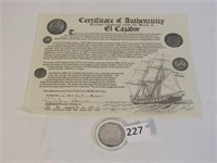 1783 8 Reales From Shipwreck El Cazador w/COA