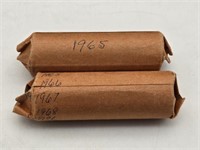 Two Rolls of 1965 - 1969 Quarters