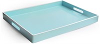 $39 Rectangular Tray with Handle, Teal