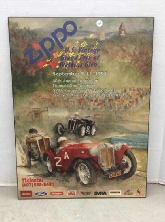 Plaqued Poster, Zippo Sponsored Watkins Glen Race