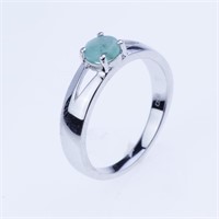 Size 9 Sterling Silver Emerald Ring