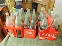 (2) Poly Coke Crates w/ Bottles, Box w/ Coke
