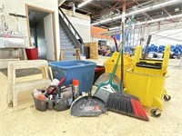 Mop Buckets, Brooms, Cleaning Supplies