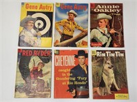 6) DELL WESTERN COMIC BOOKS - RED RYDER, CHEYENNE