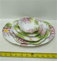 partial dinner set, royal albert, blossom time