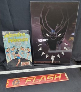 Metal Flash & Wonder Woman & Framed Black Panther