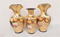 3 MATCHING VASES- TALL