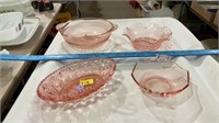 Pink glass dishes