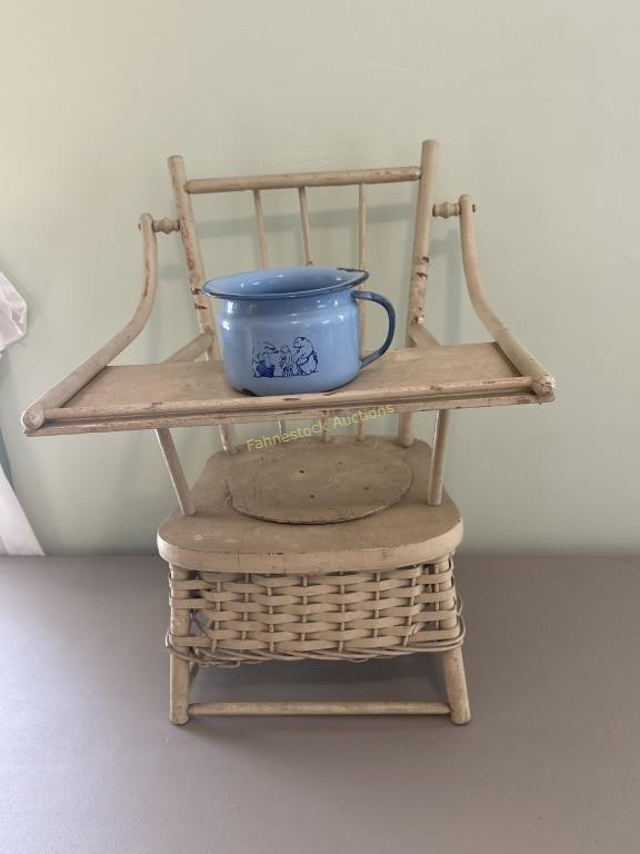 Child’s Wicker Potty Chair & Pot