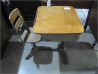 Vintage School Desk with Attached Chair NO SHIPPIN