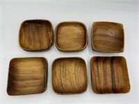 Wooden Square Bowls Lot G