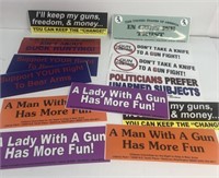 Gun and political bumper stickers
