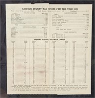1920 United States Lincoln County Tax Levies