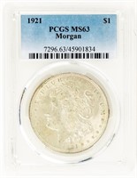 Coin 1921  Morgan Silver Dollar PCGS MS63