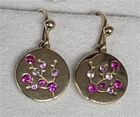 Gumps Cherry Blossom Pink Sapphire Earrings 14K