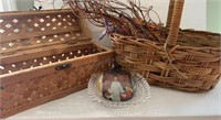 Pair of Baskets, Ting Ting, Glass Candy Dish