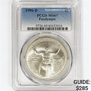 1996-D $1 PARALYMPIC PCGS MS69