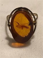 Amber and 18K GF? Ring