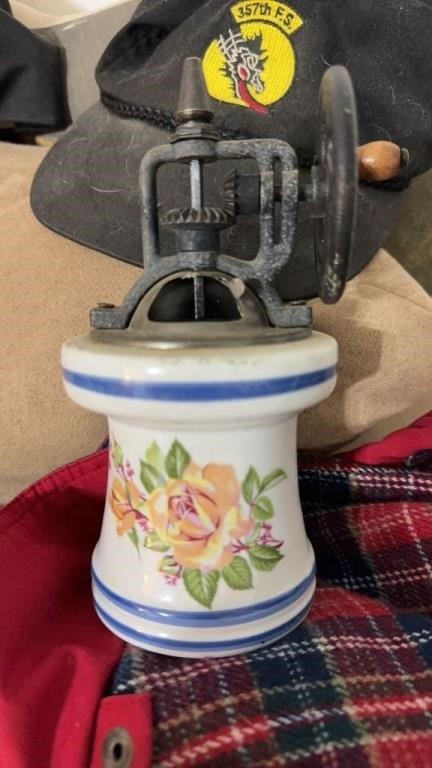 Vintage porcelain coffee grinder
