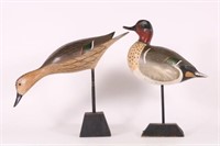 Pair of Hen & Drake Green Winged Teal Duck Decoys