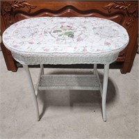 Vintage wicker table w/ mosaic top