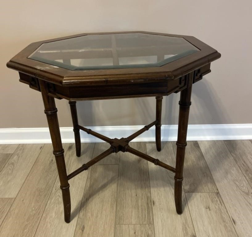 Octagon Glass Top Table