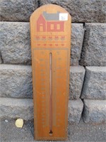 SWEET FOLK PAINTED WOODEN THERMOMETER