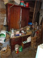 Cabinet and Contents of Corner – Lots of Paint