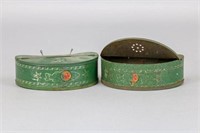 Lot of 2 King Fisher Worm Tins, 2"T x 6"L x 3" W,