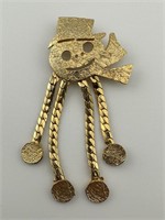 Vintage Ultra Craft Gold Tone Snowman