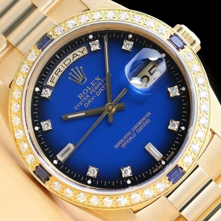 Rolex Men President Sapphire Diamond Watch
