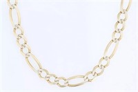 10 Kt Two Tone Diamond Cut Modern Link Necklace