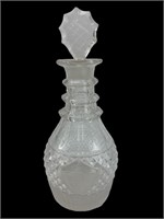 Unique Clear Glass Etched Decanter With Stopper