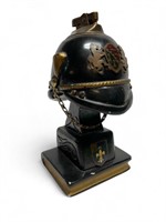 German military helmet chalkware table lighter