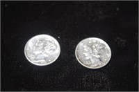 (2) Ch BU Mercury Dimes (1940's)