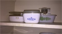 Assorted vintage cookware- Corning & Glassbake
