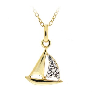 14K Gold over Silver Natual Diamond Necklace