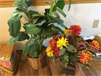 artificial plant and floral arrangement