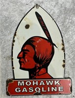 Enamel Cut Out "MOHAWK GASOLINE" Door Push Plaque