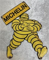 Enamel Cut Out "MICHELIN" Door Push Plaque